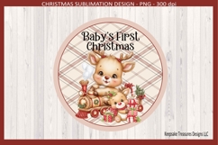 Baby&#039;s First Christmas, Reindeer Ornament, Sublimation Png Product Image 3