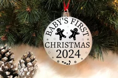 Baby's First Christmas SVG ,Christmas Round SVG Design Product Image 2
