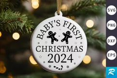Baby's First Christmas SVG ,Christmas Round SVG Design Product Image 1