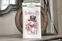 Baby It's Cold Pink Snowman | Towel Sublimation Design Product Image 1