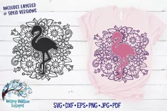 Floral Flamingo Mandala SVG | Summer Animal with Flowers Product Image 1
