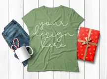 Christmas Theme Ladies/Women Wrinkled T Shirt Mock ups - 6 Product Image 7