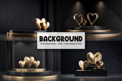 Luxury Golden Hearts Podium Background for Valentine Design Product Image 1