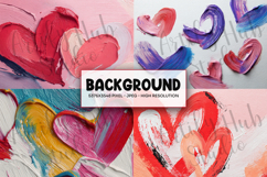 Abstract Painted Heart Background with Colorful Brush Stroke Product Image 1