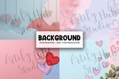 Pastel Doodle Heart Background for Valentine and Love Design Product Image 1