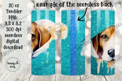 20oz glitter BEAGLE tumbler peeking dog Sublimation PNG Product Image 4