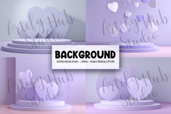 Pastel Purple Heart Podium Background for Valentine Designs Product Image 1