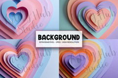 Pastel Layered Heart Background for Valentine Product Image 1