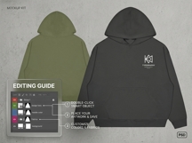 Knoll Hoodie Mockup Front Back PSD Template for Streetwear Product Image 3