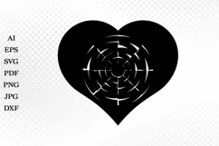 Target Heart Silhouettes SVG. Heart SVG. Love SVG. Aim SVG Product Image 2