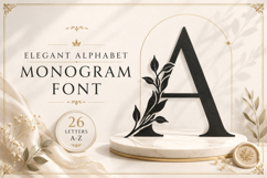 Elegant Floral Alphabet Monogram SVG Bundle Product Image 1