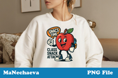 Back to School Sublimation PNG | Snack Attack Apple Product Image 1