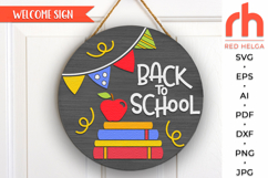 back to school svg, school door sign, welcome sign svg, classroom hanger svg, hanging sign svg, laser cut file, teacher door sign, gift for teacher, layered door sign, cute teacher sign, first day sign, wood sign, bulletin board, school wreath, apple sign