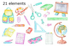 WATERCOLOR CLIPART back to school teacher supply children Product Image 2