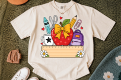 Back To School Apple PNG, School Supplies Design Product Image 2