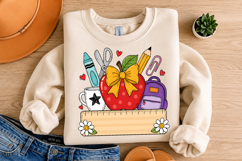 Back To School Apple PNG, School Supplies Design Product Image 4