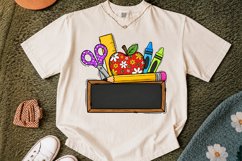 Back To School Apple Chalkboard PNG, Supplies Design Product Image 2