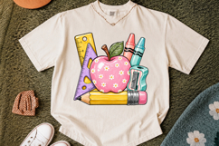 Back To School Apple PNG, Teacher Supplies Design Product Image 2
