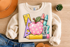 Back To School Apple PNG, Teacher Supplies Design Product Image 3