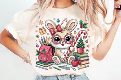 Back to School Bunny Sublimation Png Product Image 2