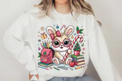 Back to School Bunny Sublimation Png Product Image 4