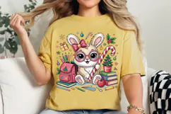 Back to School Bunny Sublimation Png Product Image 5