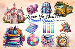 Back To School, Back To School Clipart, Back To School Stickers, Pastel Back To School, Fairy School, Go To School, Fall, Halloween, Christmas, School Supply, School Supplies, Teacher School, School Design, School Watercolor, School Vector, School Wall Ar