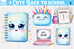 Cute Back to school clipart | Watercolor School sublimation Product Image 1