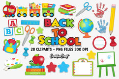 Back To School Digital Paper and Clipart png, school clipart Product Image 3