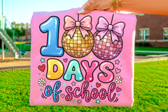 100 days school png, disco bow png, school bow design, teacher sublimation, classroom celebration, student shirt png, school t shirt design, back to school png, disco school, school craft png