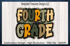 Back to School Camo Fourth Grade, unisex T-Shirt Png Product Image 1
