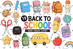 Back to School Hand-Drawn Clipart Bundle Product Image 1
