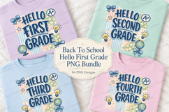 Back To School Hello First Grade PNG Bundle Product Image 1