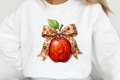 Back to School Leopard Apple Bow PNG Product Image 2