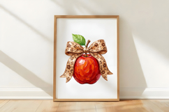 Back to School Leopard Apple Bow PNG Product Image 5