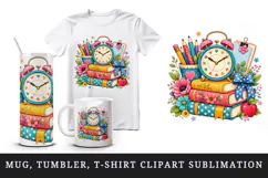 Back to school tumbler, mug wrap, clipart sublimation design Product Image 1