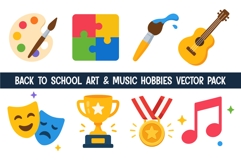 Back to School Music and Art Hobbies Vector Product Image 1