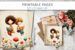 Vintage Children Illustration, Old Paper Junk Journal Page Product Image 4