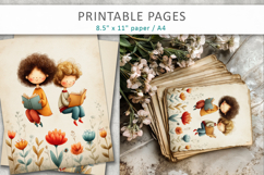 Vintage Children Illustration, Old Paper Junk Journal Page Product Image 5