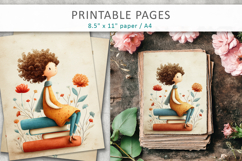 Vintage Children Illustration, antique paper design Product Image 3