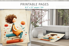 Vintage Children Illustration, antique paper design Product Image 4