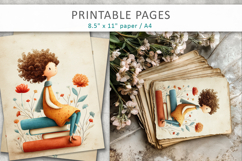 Vintage Children Illustration, antique paper design Product Image 5