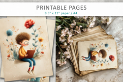Vintage Children Illustration, Junk Journal Page Product Image 4