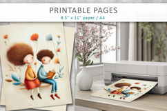 Vintage Children Illustration, vintage back to school Product Image 4