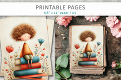 Vintage Children Illustration, school themed printable Product Image 3