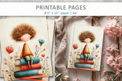 Vintage Children Illustration, school themed printable Product Image 6