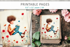 Vintage Children Illustration, antique school illustration Product Image 3