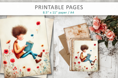 Vintage Children Illustration, antique school illustration Product Image 5