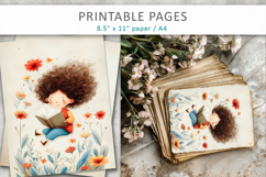 Vintage Children Illustration, antique school illustrations Product Image 5