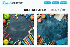Back To School Digital Paper, Back To School Background Product Image 1